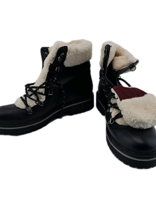 Tommy Hilfiger Mens 9.5 Winter Boots Black Faux Fur
